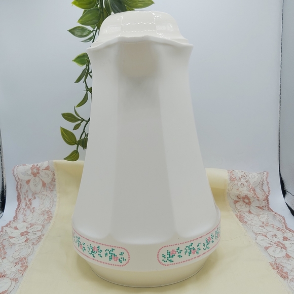 Clearout Item Vintage Thermos Carafe Rose Needlepoint Print - Picture 2 of 13